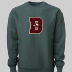 Classic B Chenille Crewneck (Green/Burgundy)