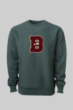 Classic B Chenille Crewneck (Green/Burgundy)