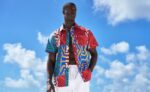 Mazi Men's African Print Button-up Shirt (Royal Blue Geometric)