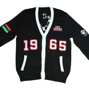 ANY MEANS Malcolm X 1965 Varsity Knitted Cardigan