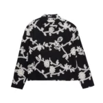 Floral Ribbon Button Up - Black