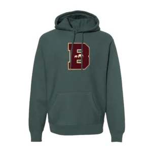 Classic Chenille B Hoodie (Green/Burgundy)