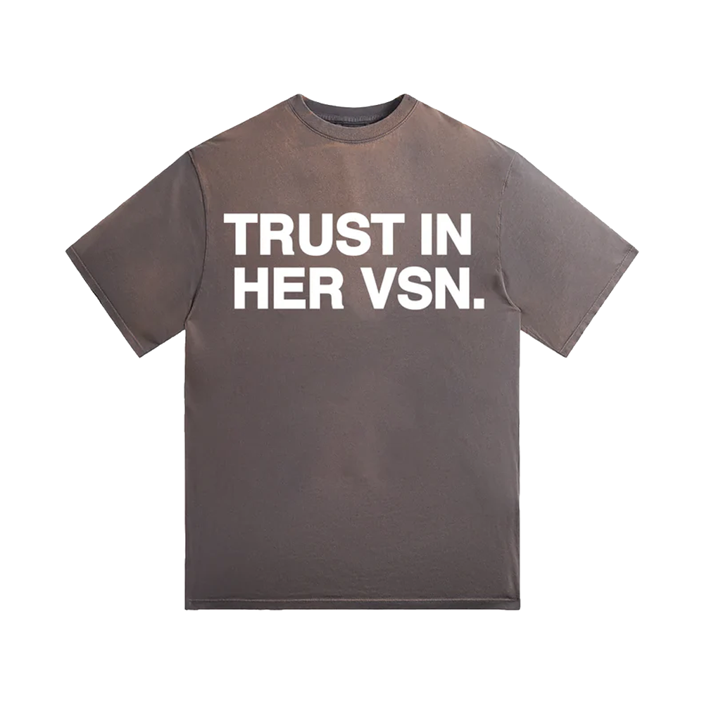 “Trust In Her VSN” Oversized Tee (Vintage Brown_White) "Trust In Her VSN" Oversized Tee (Vintage Brown/White) - Image 1