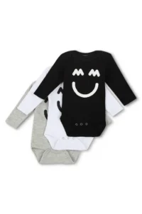 Long Sleeve Big Smile Bodysuit Set (3-Pack)