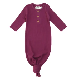 Organic Waffle Newborn Knotted Gown